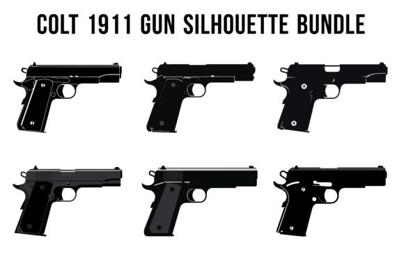 Download Colt 1911 Gun Silhouettes SVG Bundle - Silhouette Collection