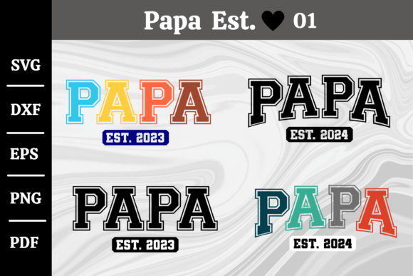 Download Papa Est. 2020-2024 Svg Silhouette #01 - Premium Bundle