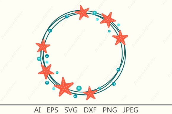 Download Starfish Monogram Frame Svg, Summer Dxf - Summer dxf Collection